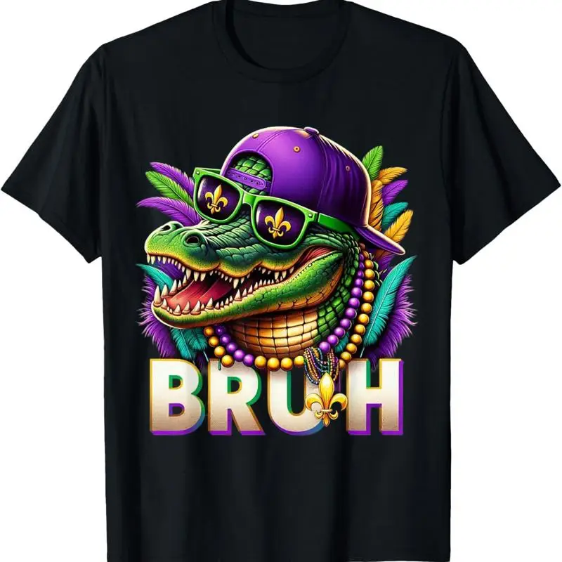 

Mardigator Alligator Bruh Mardi Gras Costume T Shirtns Boys Kids Shirt