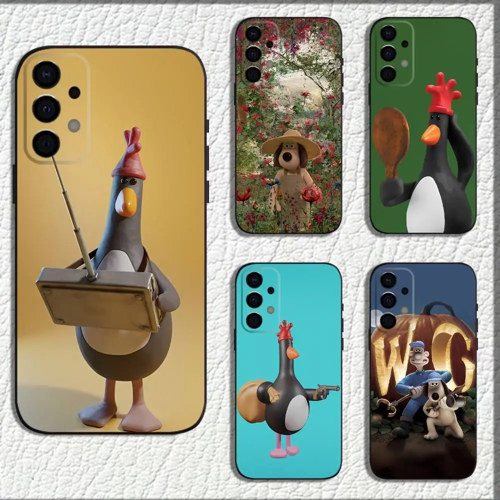 

G-Gromit C-Cartoon and W-Wallace Phone Case For Samsung Galaxy A73,72,71,A52,51,40,41,A22,A32,31,A13,12,Note20 Soft Black Shell