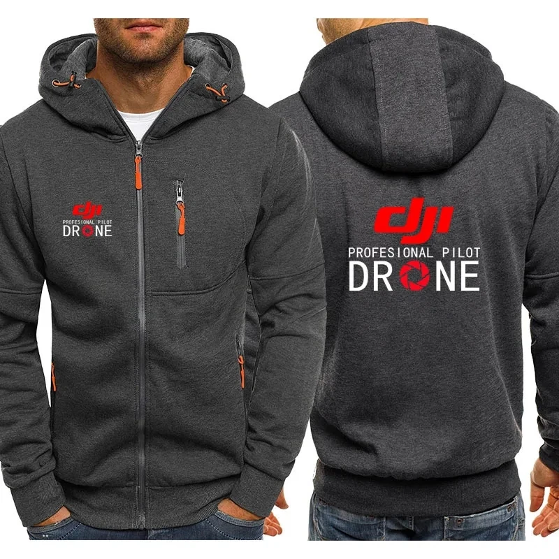 New Spring Autumn Mens Jacket DJI Drone Pilot Zipper Fashion Outwear High Quality Tops Harajuku Sportswear Casual Hoodies Sweats