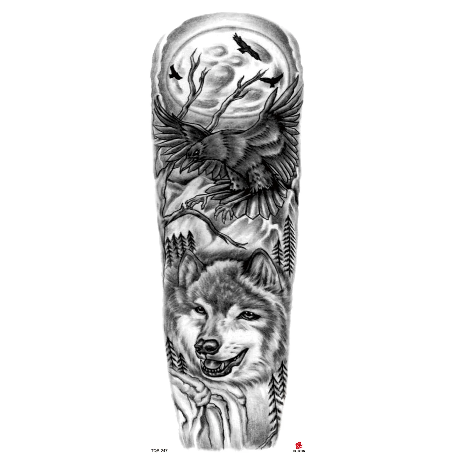 Full Arm Tattoo Sticker Jesus Virgin Crown Lion Waterproof Tattoo Sticker