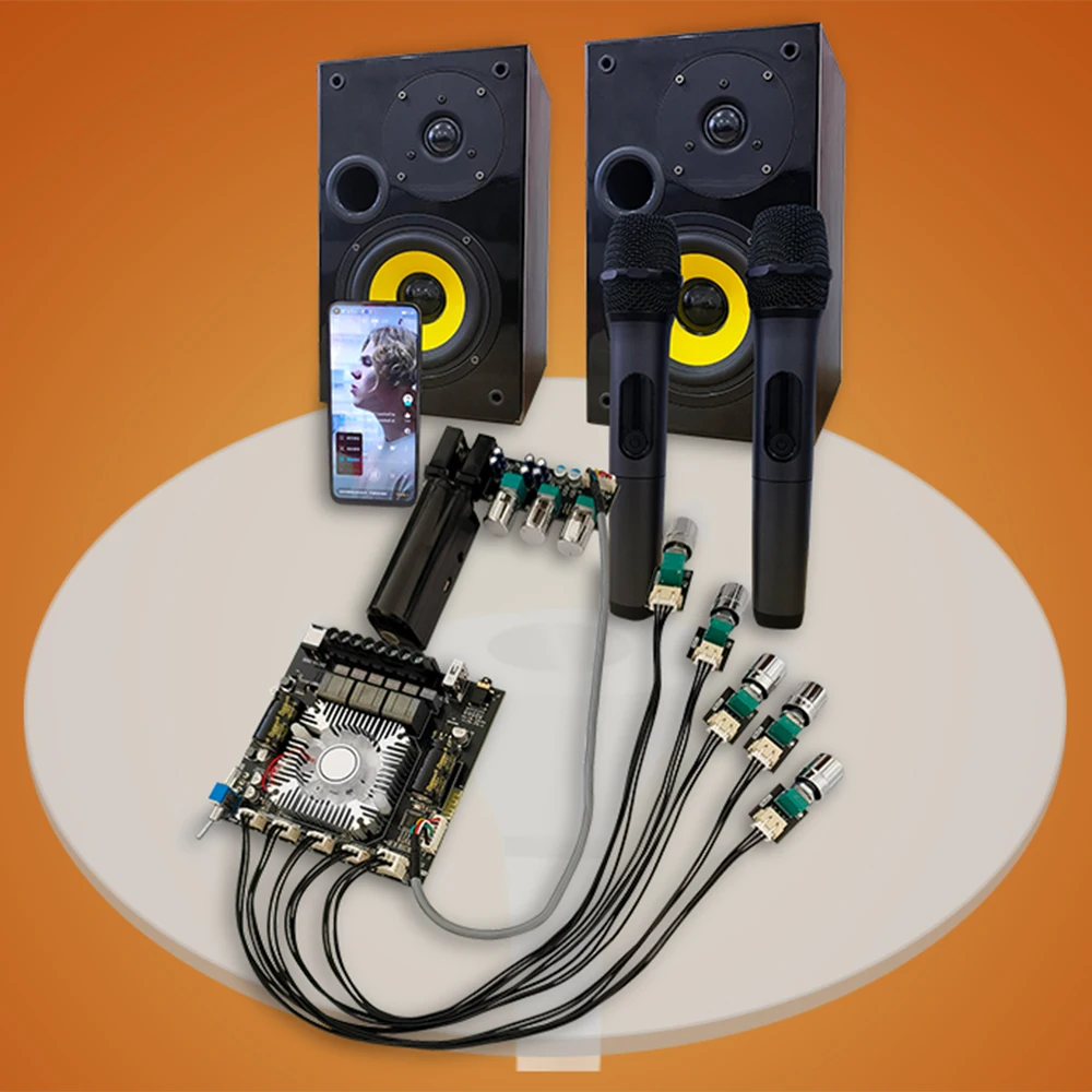 DC15-36V ZK-DAM-L1 scheda amplificatore Bluetooth integrata a 2.1 canali per microfono per canto Karaoke ad alta potenza.