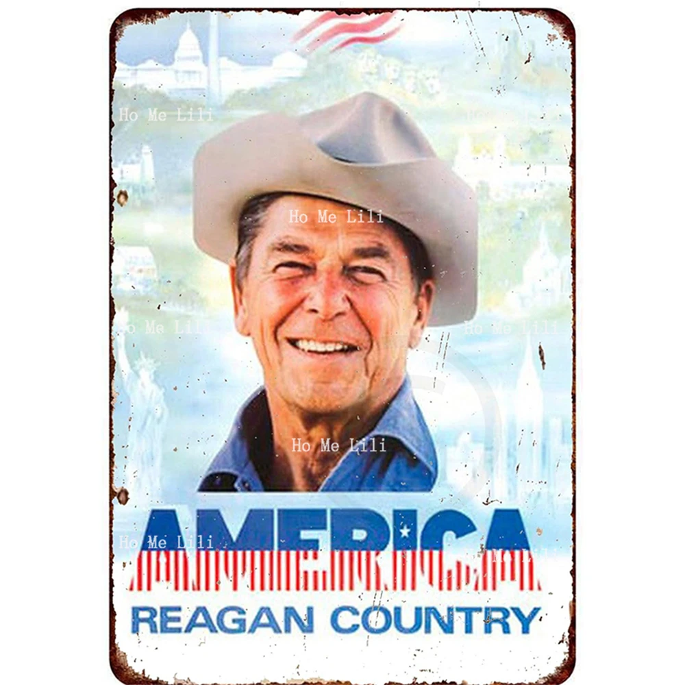 Ronald Reagan Country America Poster Reproduction Metal Sign Modern Home Decor