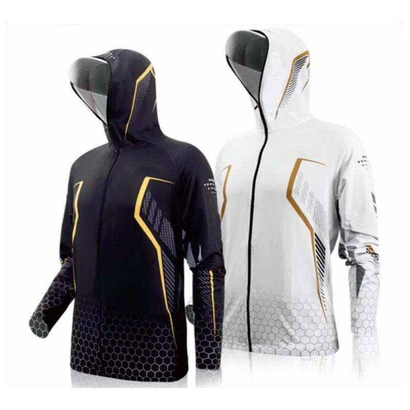 

Breathable UV Protection Fishing Hoodie Ice Silk Material with Zipper for Outdoor Lure