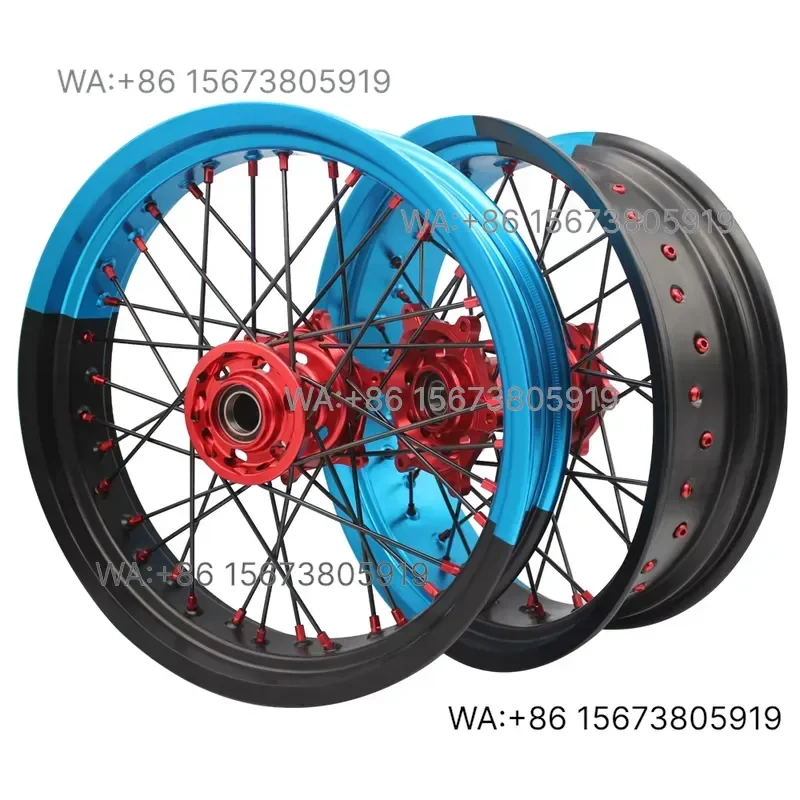 For Wmwmnu 2025 New OEM Bicolor 17 Inch Aluminum Alloy Spoke Supermoto Wheel Set