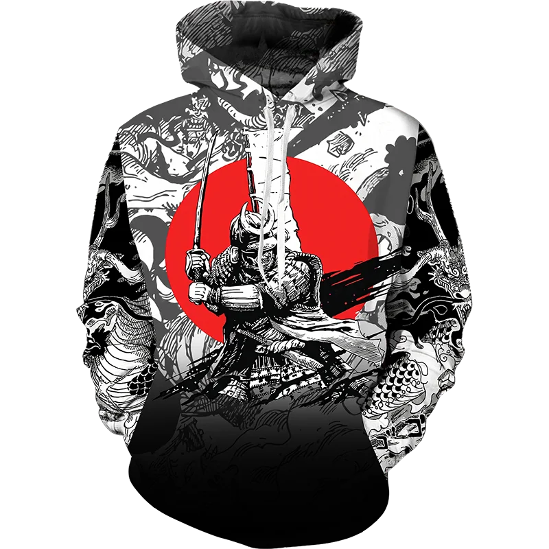 Autumn Japanese Samurai Hoodies 3D Print Men Women Casual Fashion Sweatshirts Oversized Hoodie Male Pullovers Tracksuit Clothing