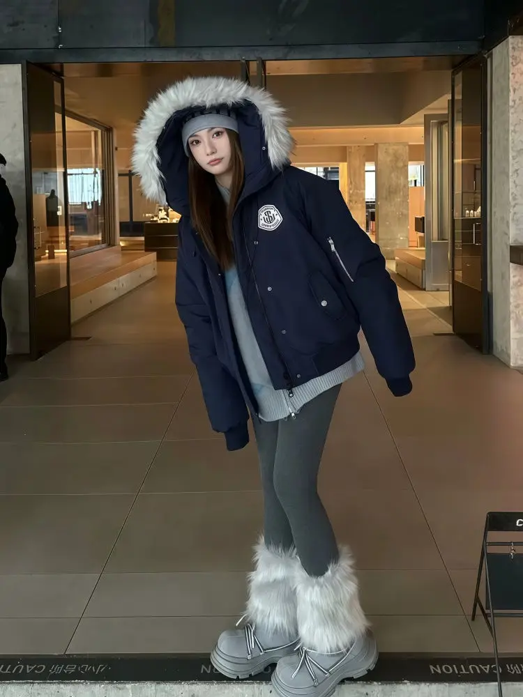 

Парка женская Kawaii, осенняя, теплая, с длинными рукавами, в стиле Харадзюку, фланелевая, средней длины, с меховой подкладкой, с принтом, для молодежи