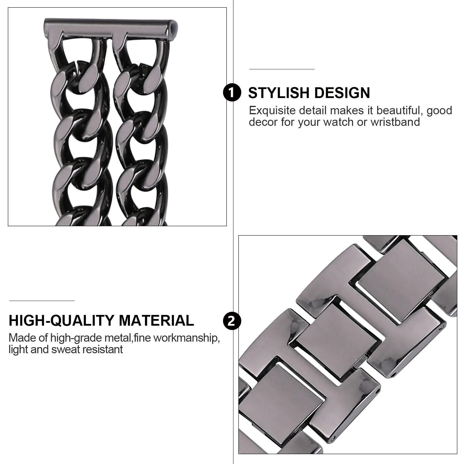 

Denim Chain Metal Strap Watchband Wrist Bracelet Replacement Stainless Steel Fashion Wristband Man Straps