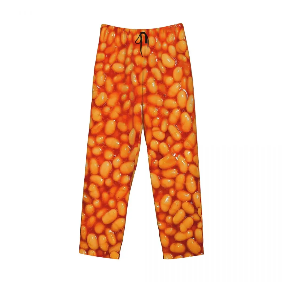 Pantalones de pijama con estampado de frijoles asados, ropa de dormir para hombre, pantalones cómodos para usar en casa, con bolsillos.