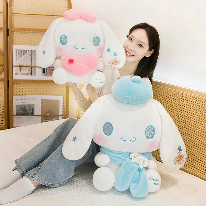 

Sanrio Kawaii 55cm Cinnamoroll Cute Plush Toy Large Stuffed Doll Cushion for Kids Birthday Xmas Gift Soft Cuddly Baby Present