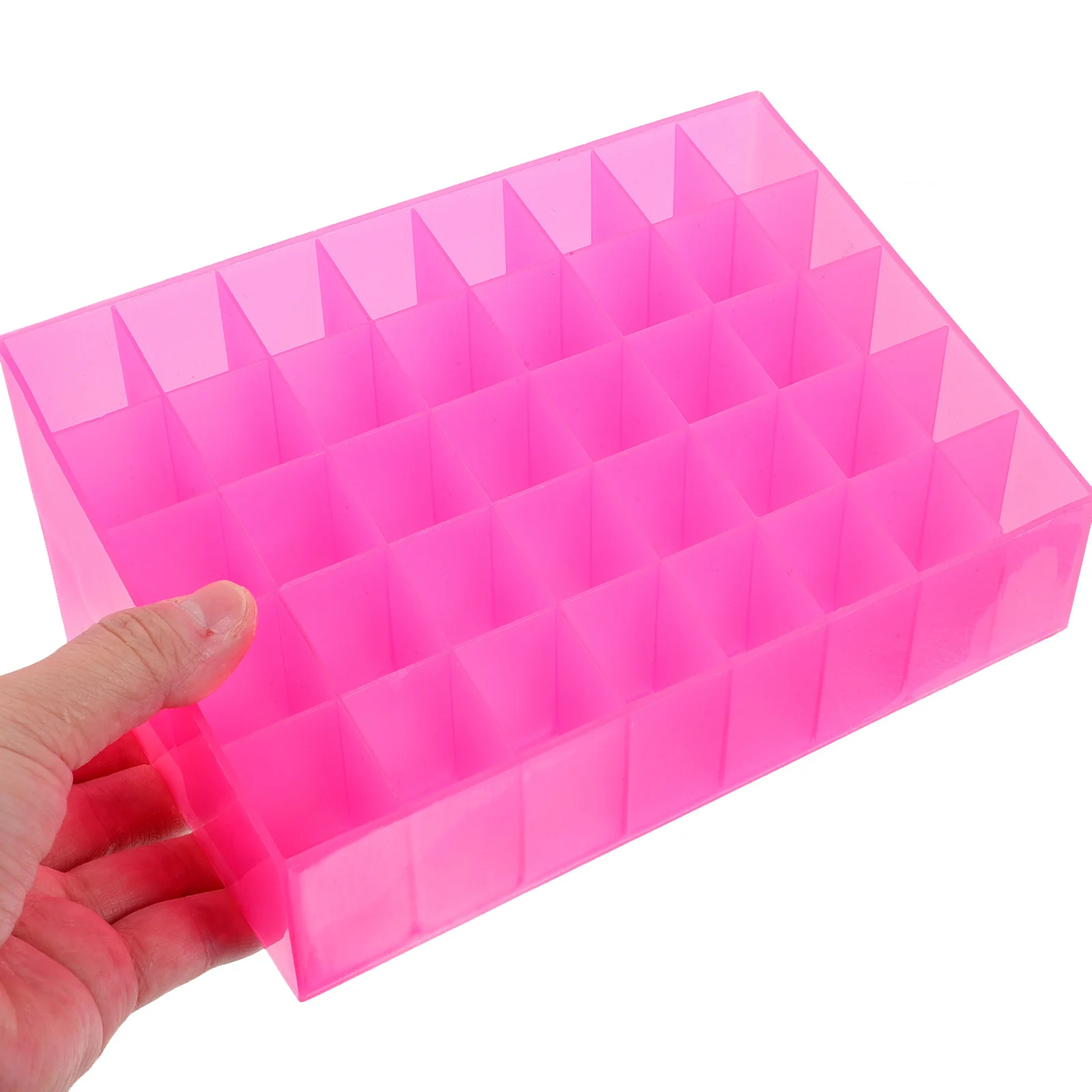 Lipstick Storage Box Holder For Makeup Organizer 40 Slots Desktop Jewelry Ring Beads Case Pink
