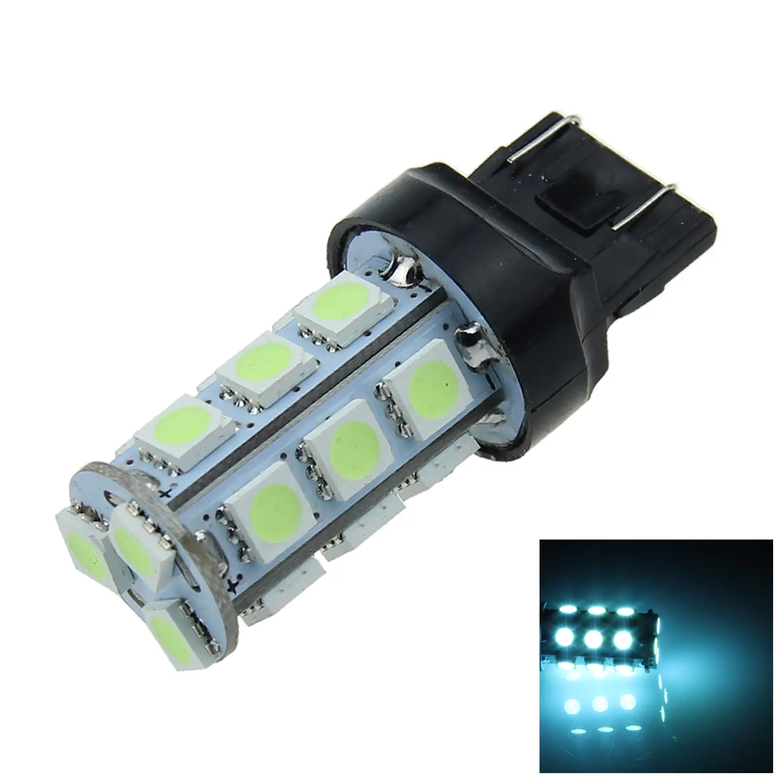 1x Ice Blue Car 7443 Brake Light Backup Blub 18 Emitters 5050 SMD LED W21/5W T20 G003-BB