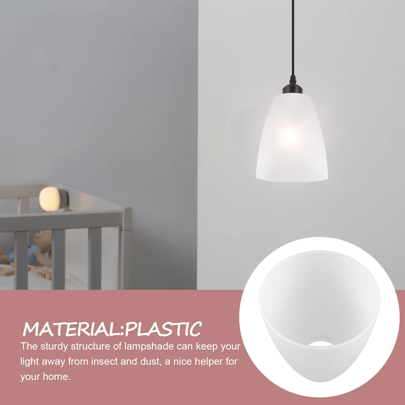 

Plastic Lamp Shade Replacement Simple Design Hanging Table Lamp Cover Sturdy Easy Install Light Cover for Home