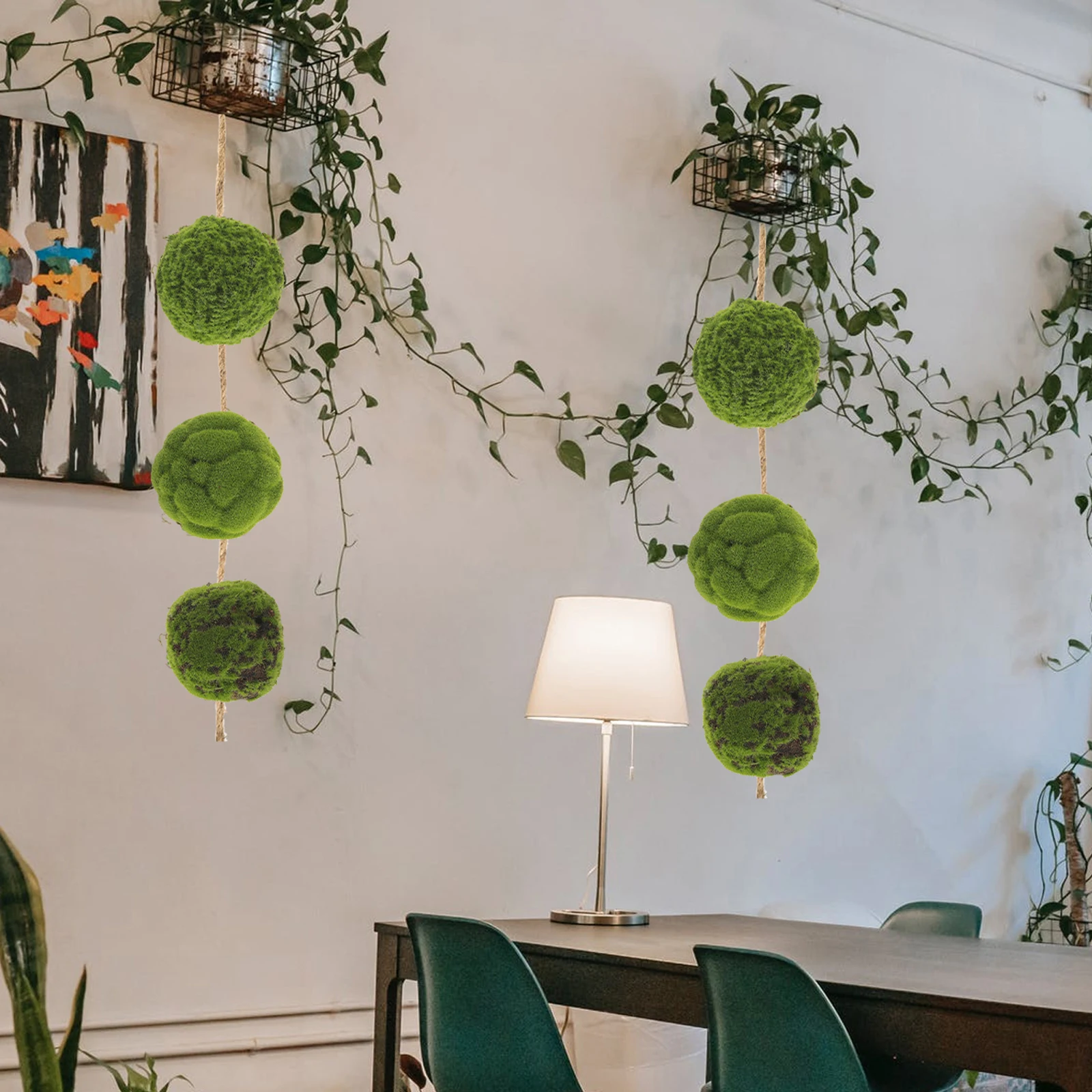 

3 Pcs Artificial balls Faux Green Topiary Decor Indoor Outdoor Hanging Decorative Balls for Bowls Holly Round Plant Decor