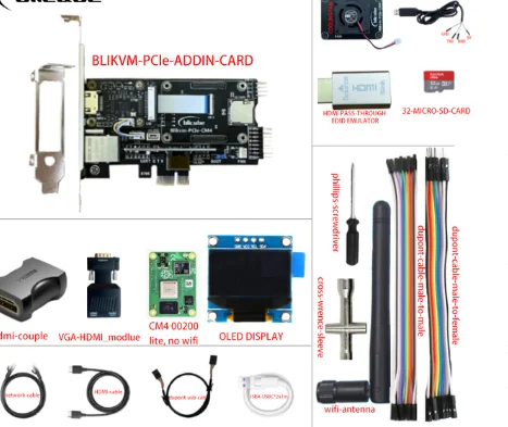 

BliKVM PCIe "KVM Over IP" Raspberry Pi CM4 PoE HD-MI CSI PiKVM V3 BliKVM PCIe