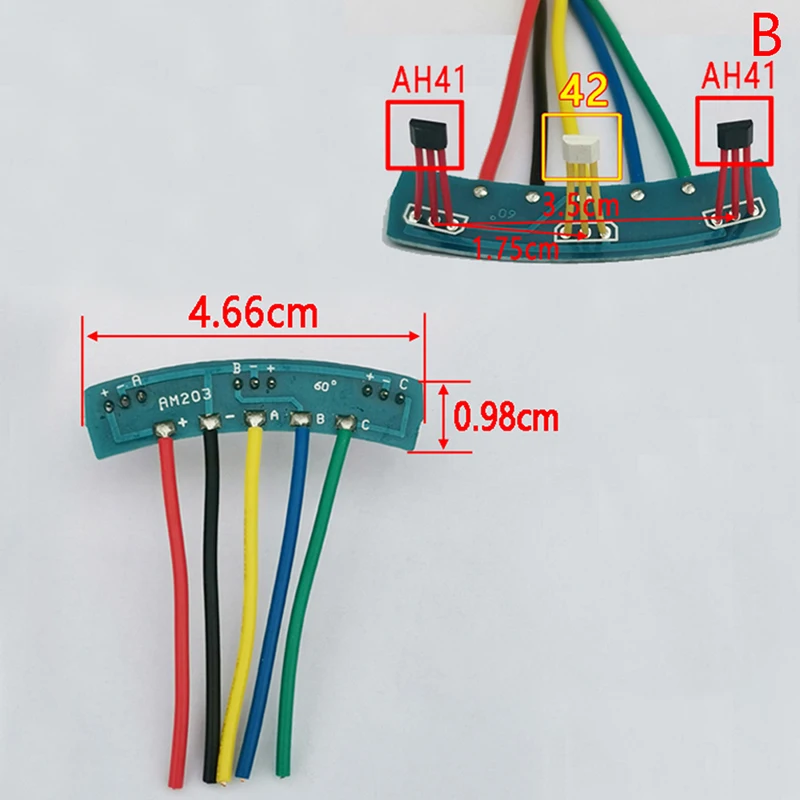 1pcs 2-Wheels Electric Vehicles Motor Hall Sensor With Board Cable 212 213  Motor AH41 Sensors 42 Hall Element E-Bike