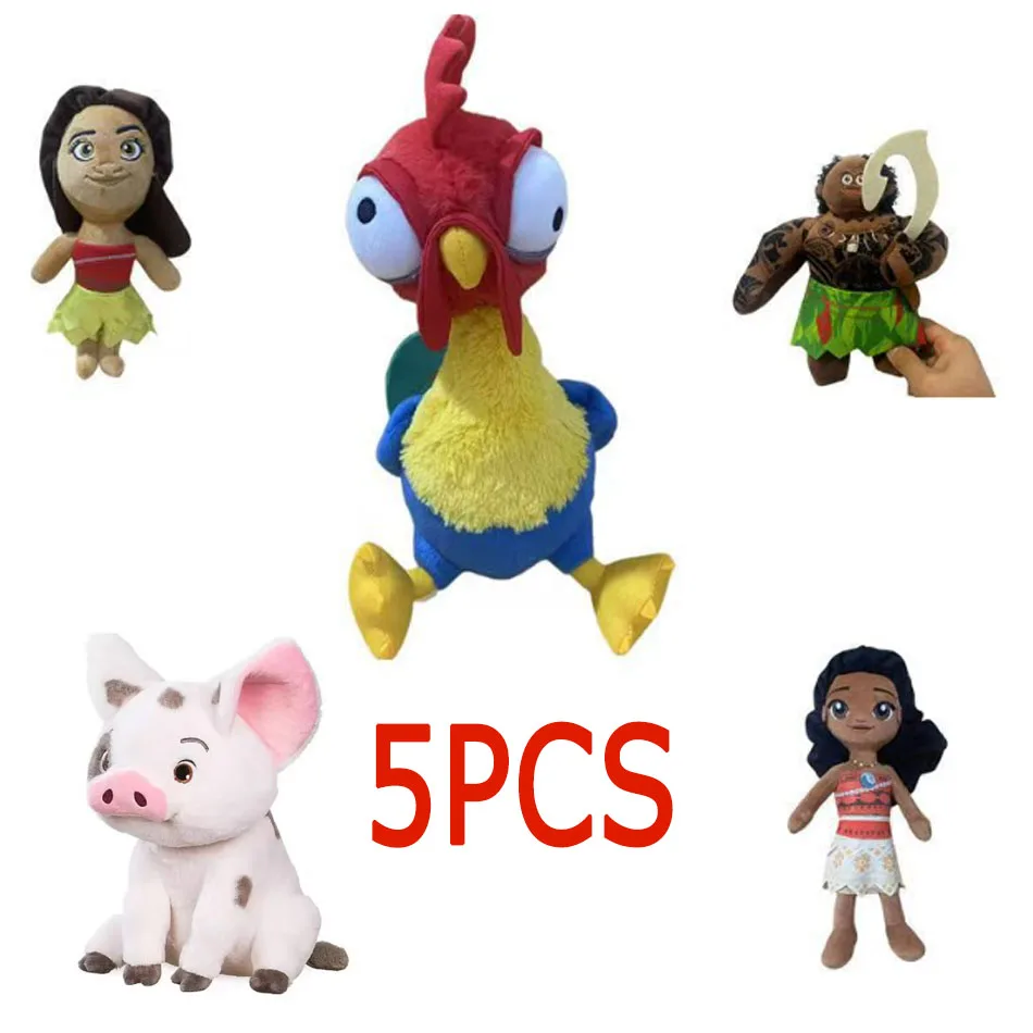 

New Moana Ocean Adventure Plush Pet Pig Princess Chicken Stuffed AnimalsCute ChickenCartoon Plush Toy Dolls for Children Gifts