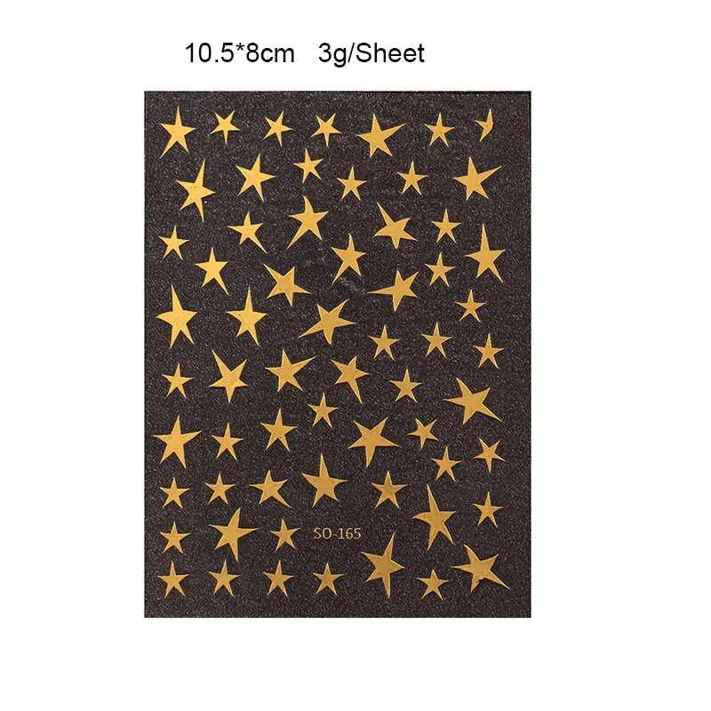 Mix 7 Colourful Stars Nails Stickers Irregular Pentagram Decals Laser Shiny Decor Self-adhesive Decals DIY Manicure Foils Wraps