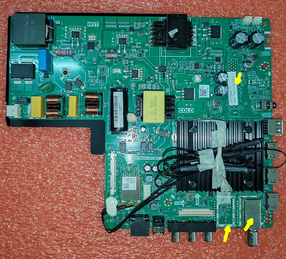 TPD.SK621.PC821(T) 4K WiFi network Android TV motherboard 1g+8G   Physical photos, tested well