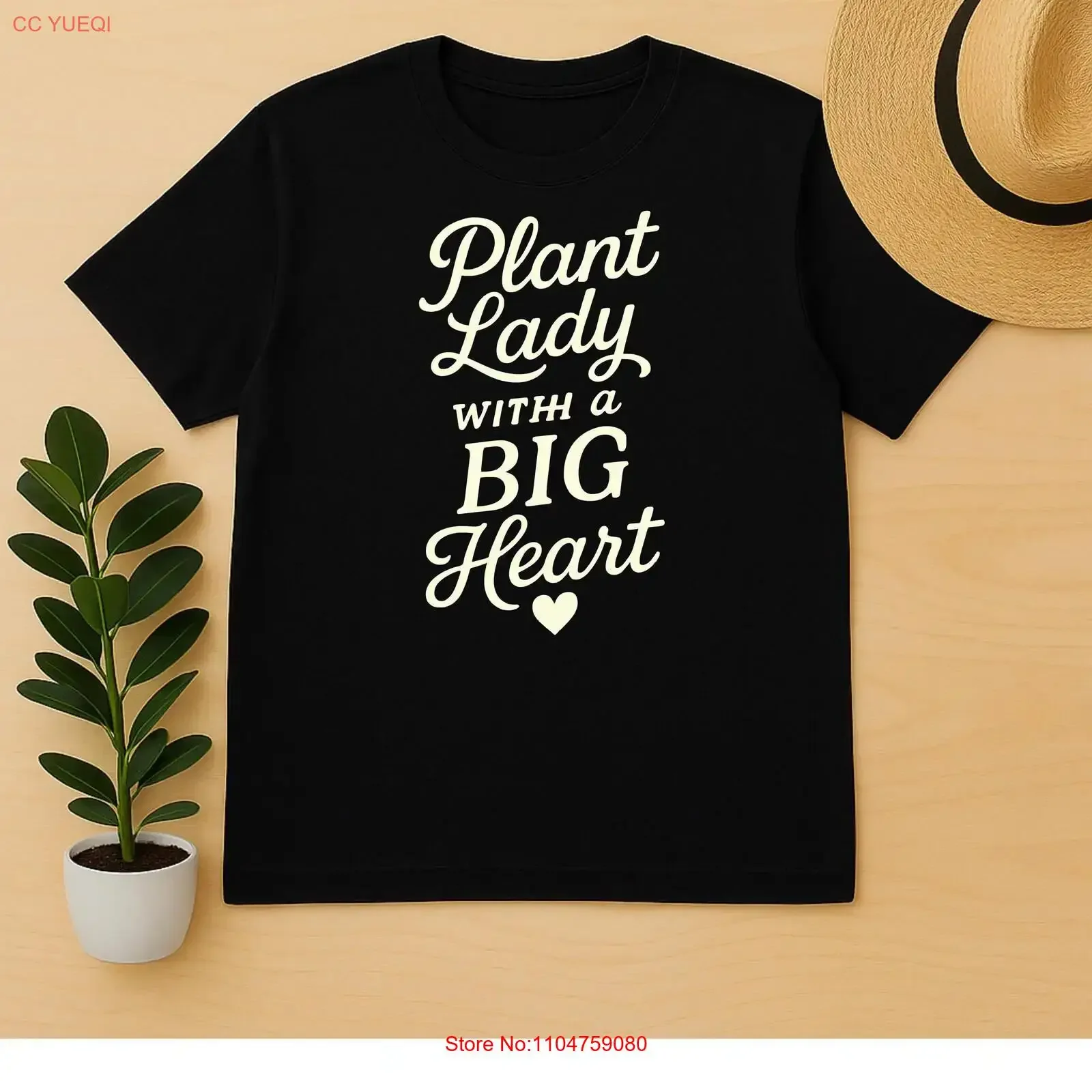 Plant Lady With a Big Heart Boho Green Leafy Print Hand Lettered Botanical Art Poster vintage Washed designer clothes Slightly