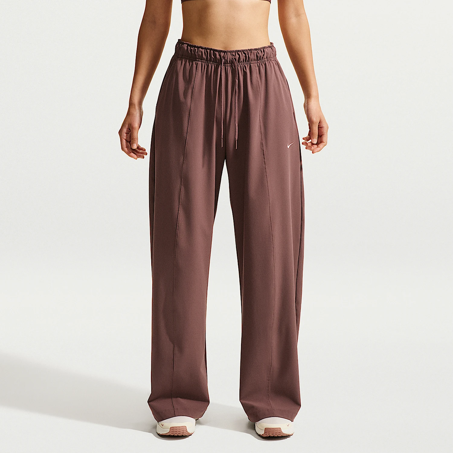 Nike genuine One Dri FIT women's woven wide leg lace up pants IQ0343-502