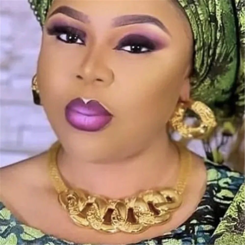 

Комплект женских украшений из золота Дубая: круглое ожерелье, женский подарок на вечеринку, браслет и аксессуары для колец