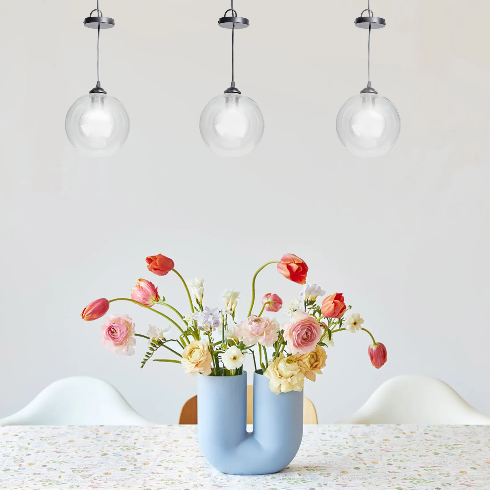 Glass Lampshade Replacement Hanging Light Round Globe Ceiling Fixture for Transparent Table Pendant