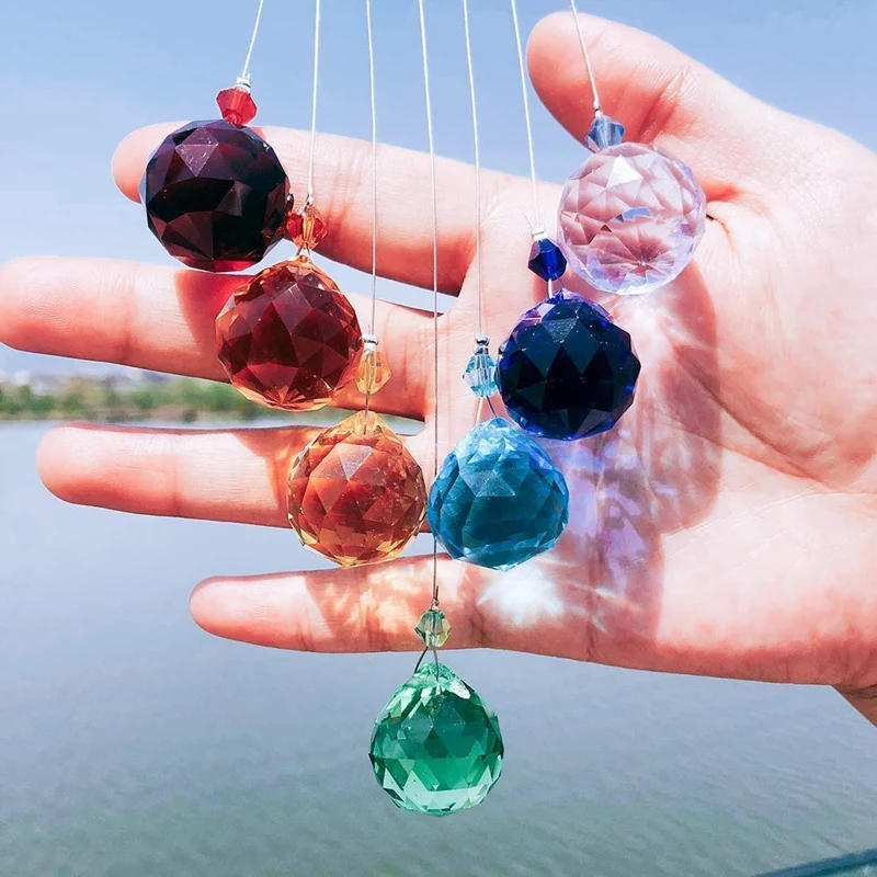 Crystals Rainbow Maker Suncatcher Window Hanging Ornament Garden Decoration Sun Catcher Pendant Chakra Beads