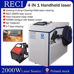 RECI Laser Handheld Fiber Laser Welding Cutting Machine 2000W laser Weld Seam Clean cleaning Machine Hanli water chiller