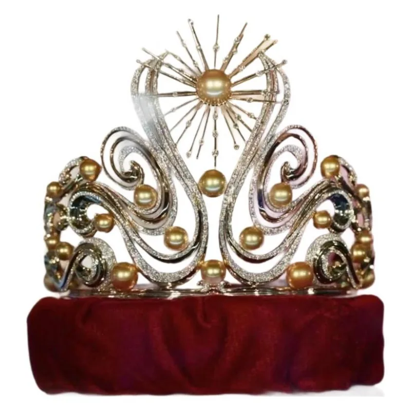 

Crown Tiara Atmospheric Luxury European and American Large Wedding Birthday Crown Baroque Crown