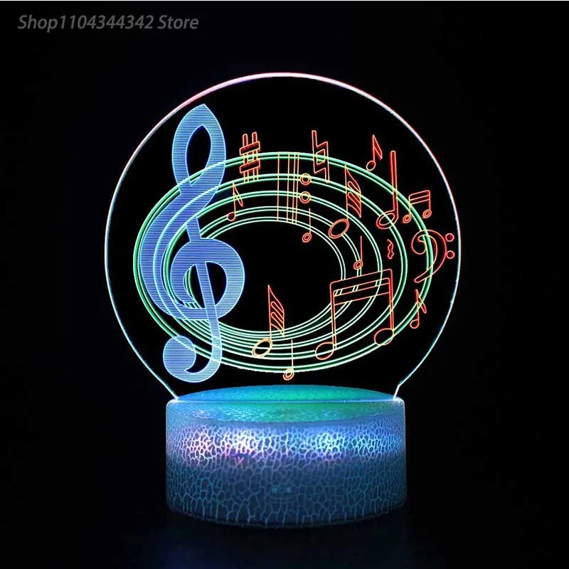 3D DIY Acrylic Creative Guitar Earphones Night Lights Living Room Bedhead Creative Accessories Gift Display Lights USB Atmospher