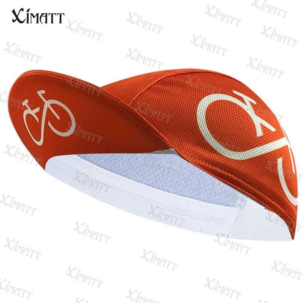 Classic Orange XIMATT Bicycle Patter Polyester Cycling Caps Essential Equipment Bike Hats For Outdoor Road Quick Dry Breathable