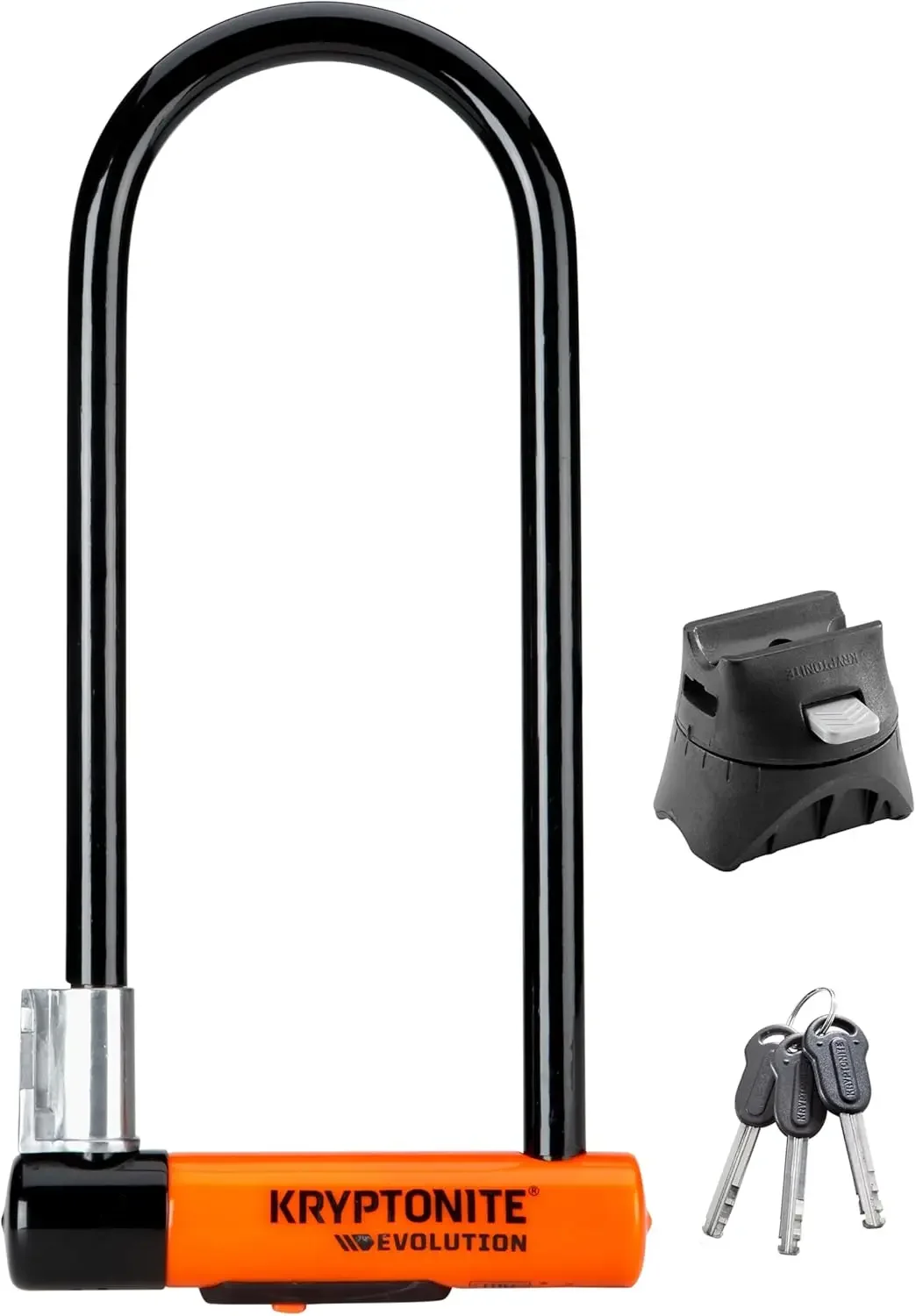 Evolution Long Shackle Bike U-Lock, Anti-Theft Security, 14mm Steel Shackle with Mounting Bracket and Keys, High Secu