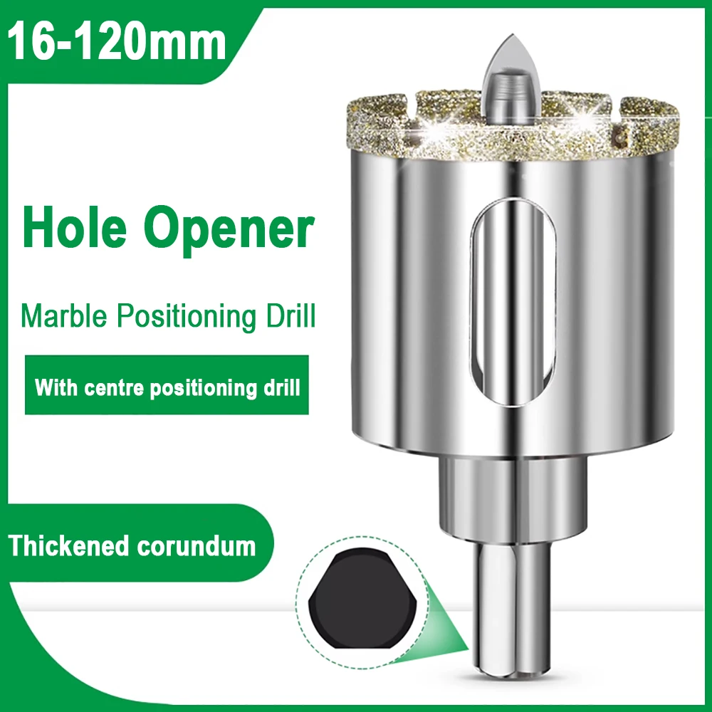 1PC 16mm-120mm Diamond Hole Saw Bit with Triangular Positioning Pilot Bit for Glass Porcelain Tile Ceramic Marble Granite