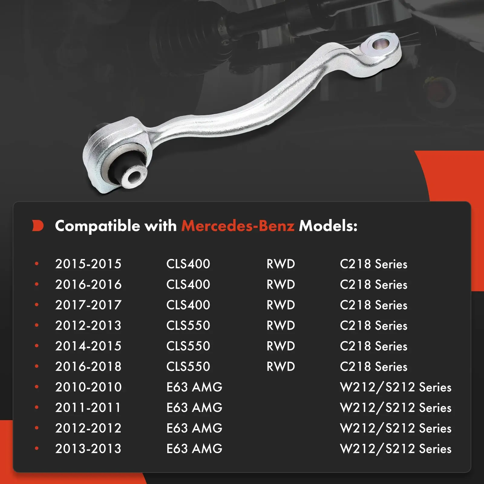 A-Premium Front Left Lower Rearward Control Arm for Mercedes-Benz E63 AMG 2010-2013 CLS400 2015-2017 CLS550 2012-2018