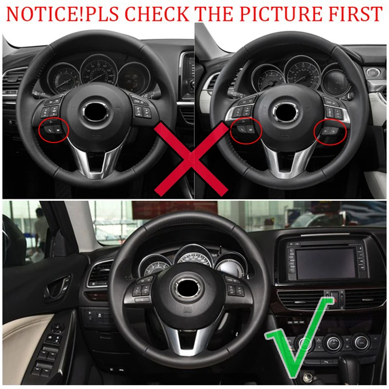 Accessories 2pc Fit For Mazda 6 Atenza 2012-2016 Chrome Steering Wheel Panel Cover Badge Insert Trim Accent