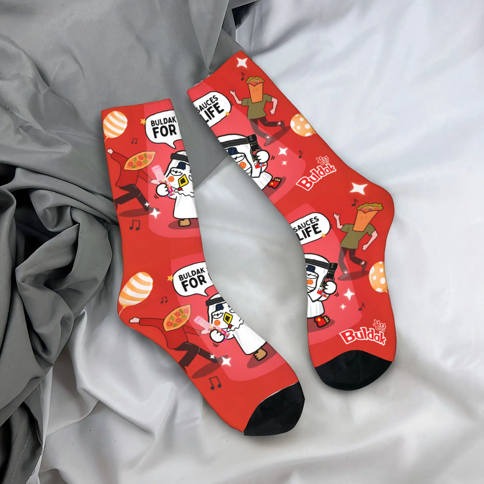 Calcetines Kwaii Anime B-Buldak RameSn, medias informales, calcetines Unisex antideslizantes de invierno para hombre, calcetines deportivos para correr de diseño medio suave