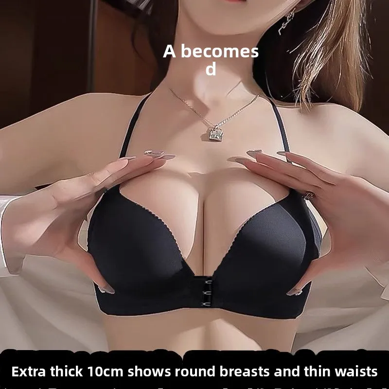 

10 см экстремальный бюстгальтер пуш-ап с застежкой спереди, сексуальный кружевной бюстгальтер на косточках с перекрестной спинкой, нескользящий бюстгальтер-футболка с эффектом похудения на талии