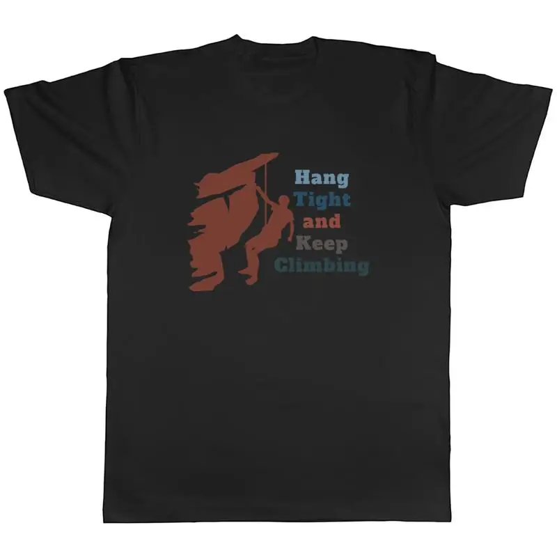 

Climb Climber Mens T-Shirt Hang Right and Keep Climbing Tee Gift