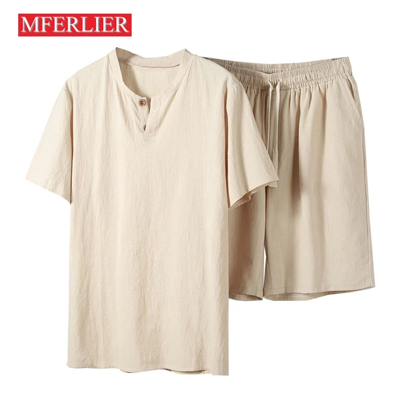 Summer men shirt 5XL 6XL 7XL 8XL 9XL 10XL plus size linen with shorts large size shirt men 5 color