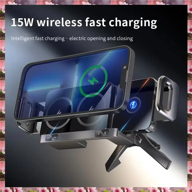 

2025 15W Wireless Fast Car Charger Mount Gravity Car Phone Holder For Smart Phone Automatic Rotating Universal Phone Stand,15W W