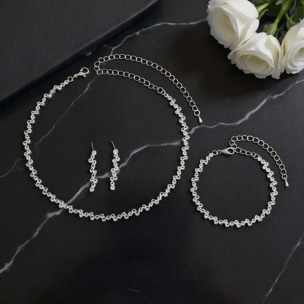 

4pcs Elegant Vintage Jewelry Set for Women Claw Chain Necklace Golden Choker Bridal Wedding Bracelet Party Gift