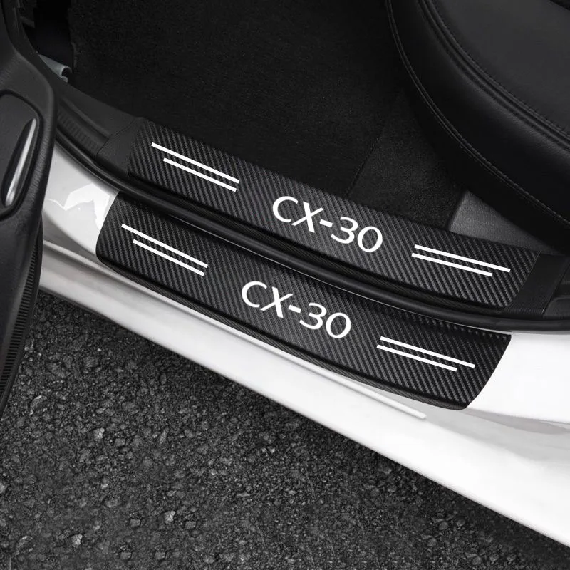 Car Sill pedal Rear Bumper Protection Stickers Carbon Fiber Sticker Waterproof Protection Film for CX-30 Car Accessories