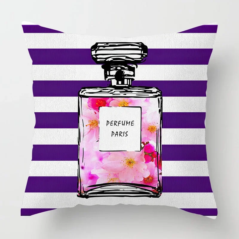 Perfume Bottle Pillowcase Fashion Women\'s Favorite 50x50cm Home Decor Living Room Sofa Decoration Cushion Cover 60x60 40*40