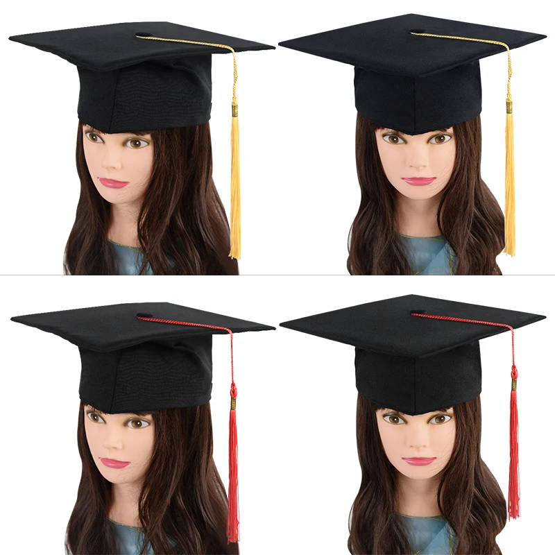 School Graduation Party Tassels Cap Mortarboard University Bachelors Master Doctor Academic Hat NEW Black Mortar Board