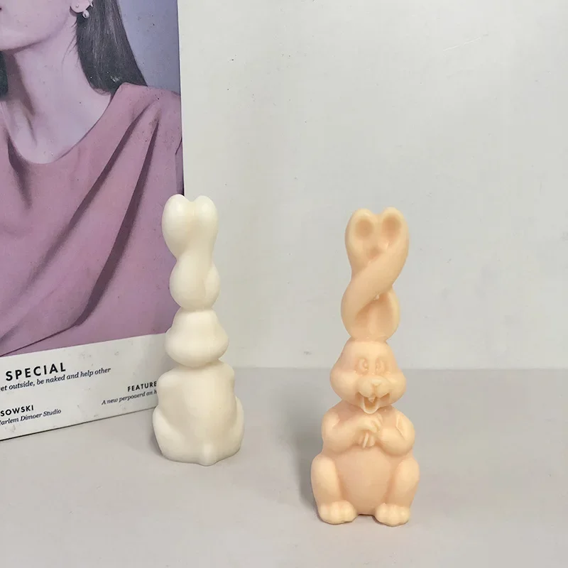 3D Rabbit Candle Silicone Mold DIY Rabbit Aromatherapy Candle Handmade Soap