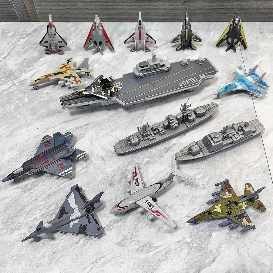Aircraft carrier launcher can launch fighter jets, mini alloy aircraft models, and simple shooting toys