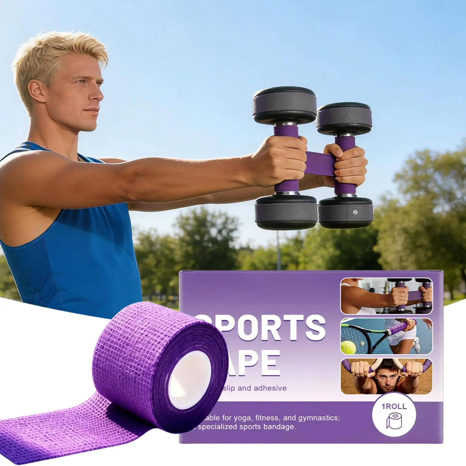 

Grip Tape For Handles Non-Slip Adhesive Portable Grip Wrap Tape Gym Equipment For Hockey Baseball Bat Handlebars Weightlifting