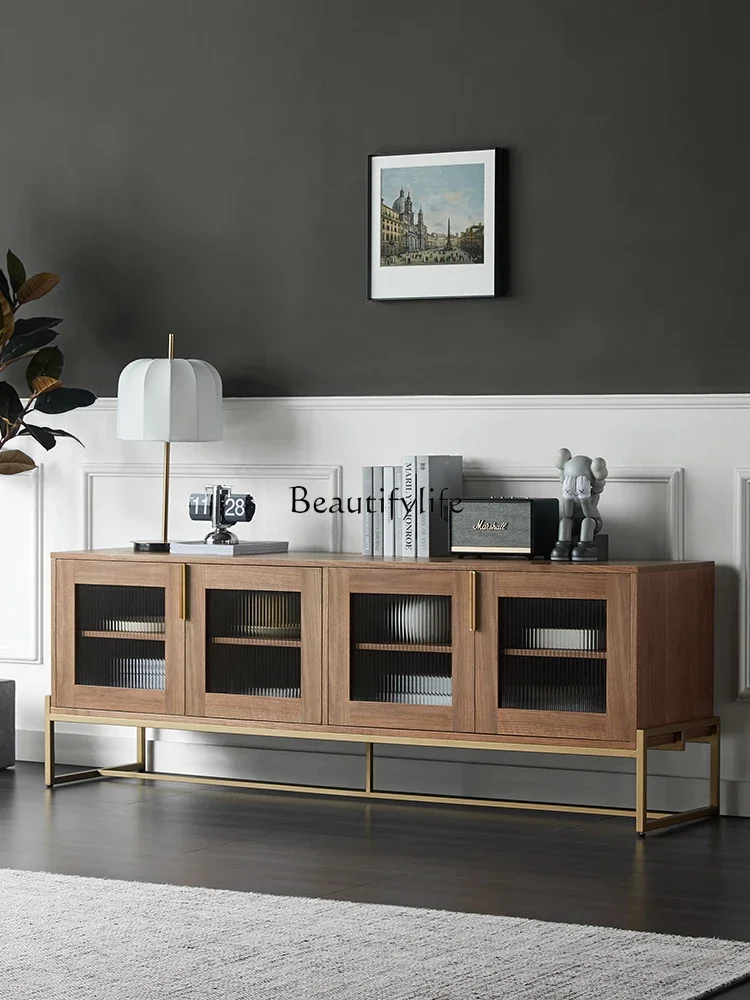 

pg45Light Luxury TV Cabinet Modern Minimalist Living Room Floor Cabinet Designer Nordic Solid Wood Combination