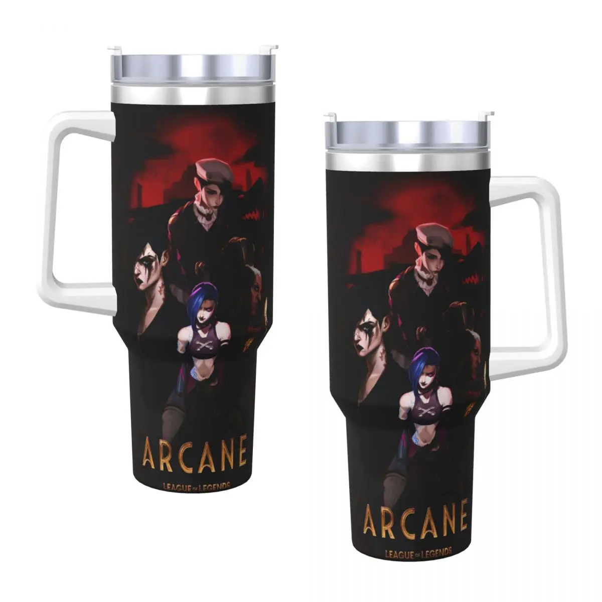 

Stainless Steel Tumbler Jinx Arcane Coffee Mug Portable Cold Drink Mugs Cup Travel Printed Water Bottle