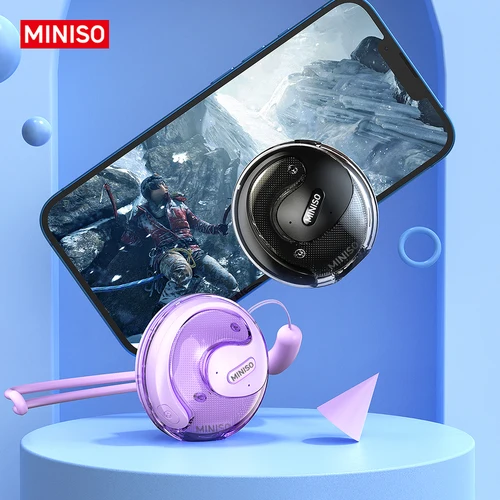 Imagen 2 del producto MINISO-auriculares X15 PRO OWS con Bluetooth 5,4, audífonos con Control de botón, cancelación de ruido, auriculares colgantes con micrófono